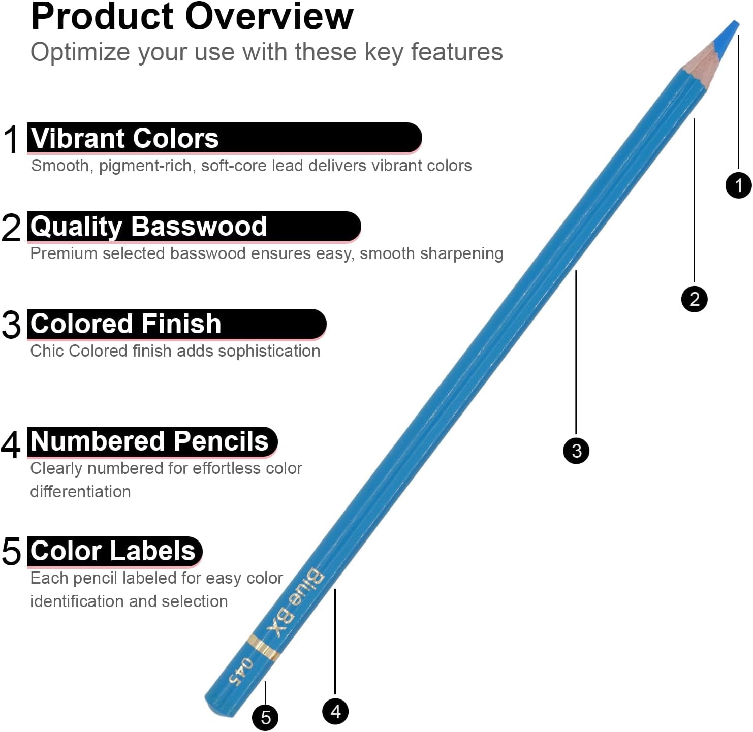 Vibrant 72-Count Colored Pencils Set for Adults - Premium Oil-Based Drawing Pencils for Creative Expression and Stunning Artwork