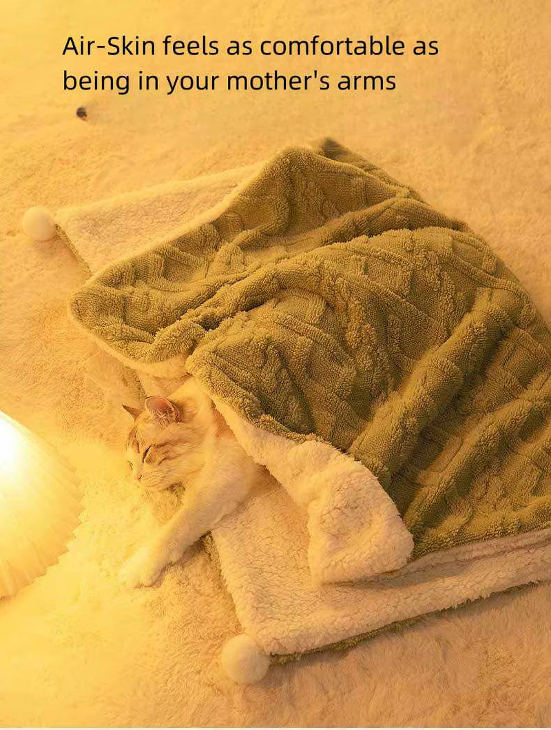 Oufa Drop Shipping Hot Sell Pet Blanket Insstyle Solid Color Cat Warm Blanket Thickened Flannel Kennel Dog Sleeping Mat Supplies