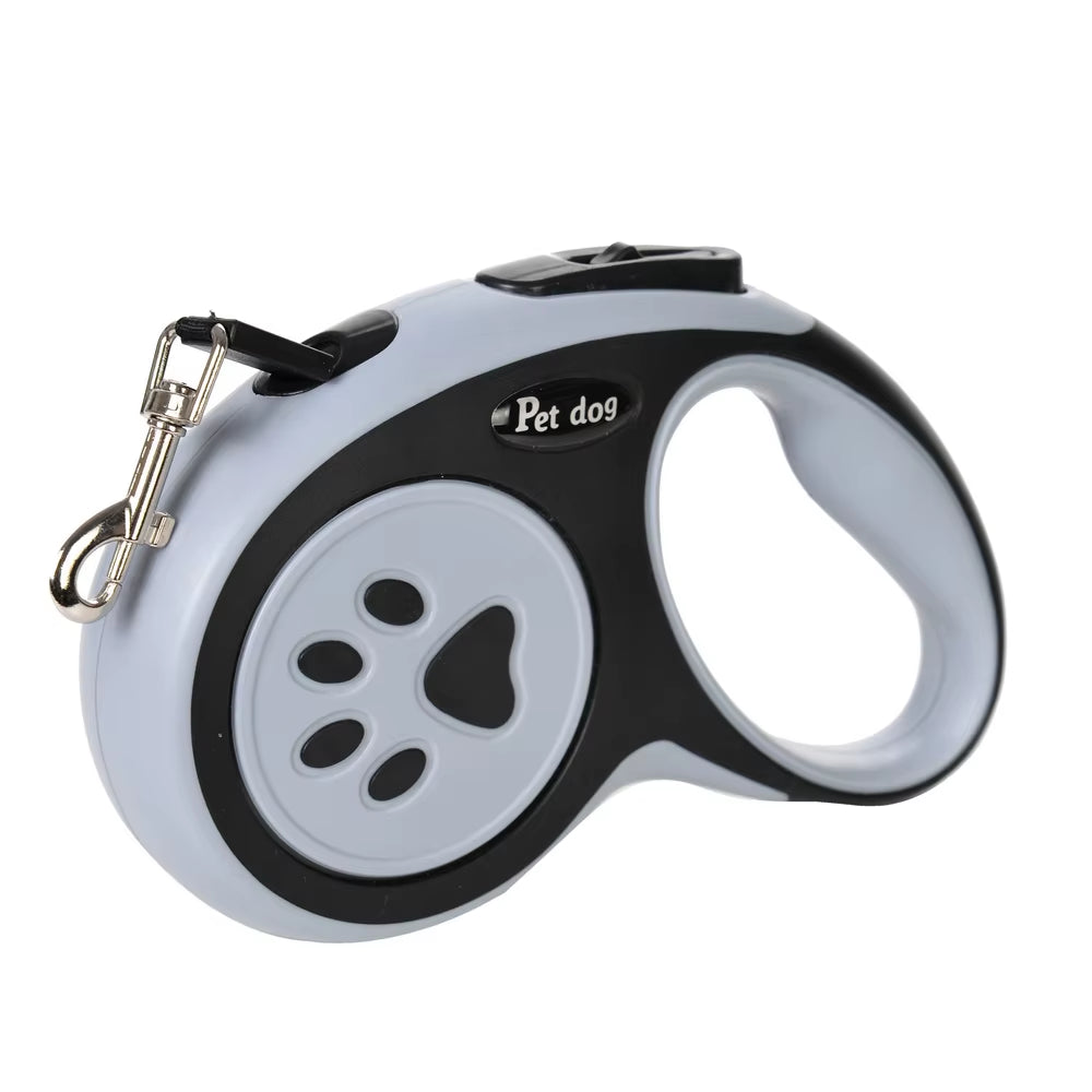 Retractable Nylon Dog Leash - Durable Puppy Footprint Design Perfect for Small to Medium Breeds Like Chihuahuas, Bulldogs, and Pugs
