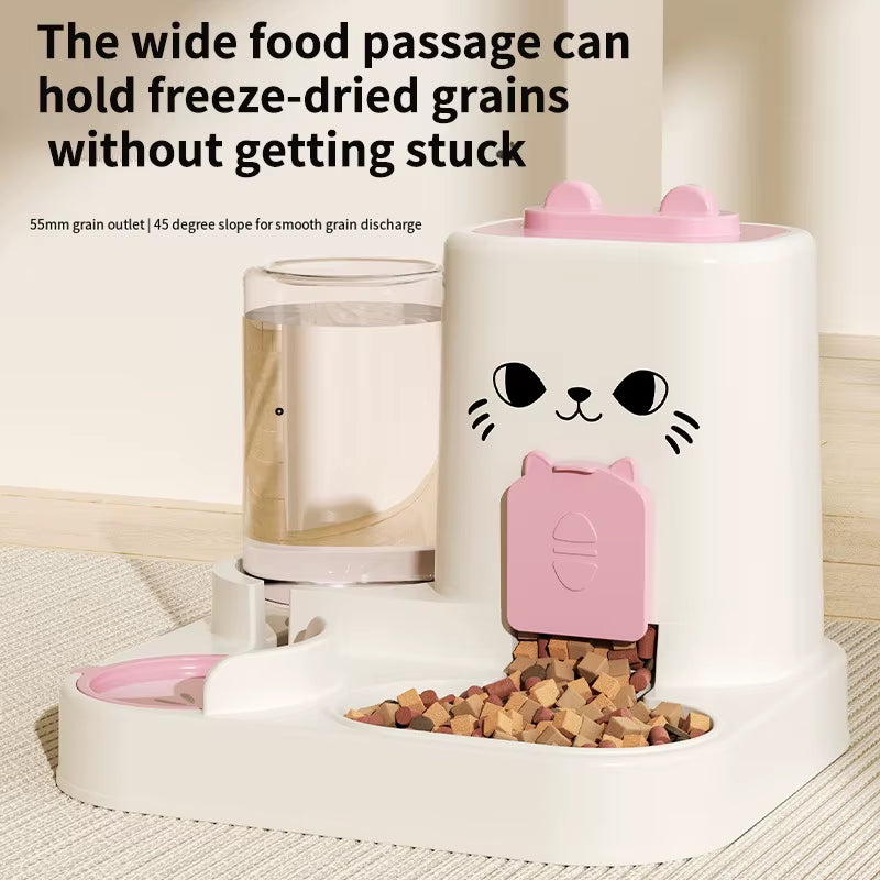 Large-Capacity Two-In-One Pet Feeding Drinking and Water Dispenser Automatic Pet Supplies