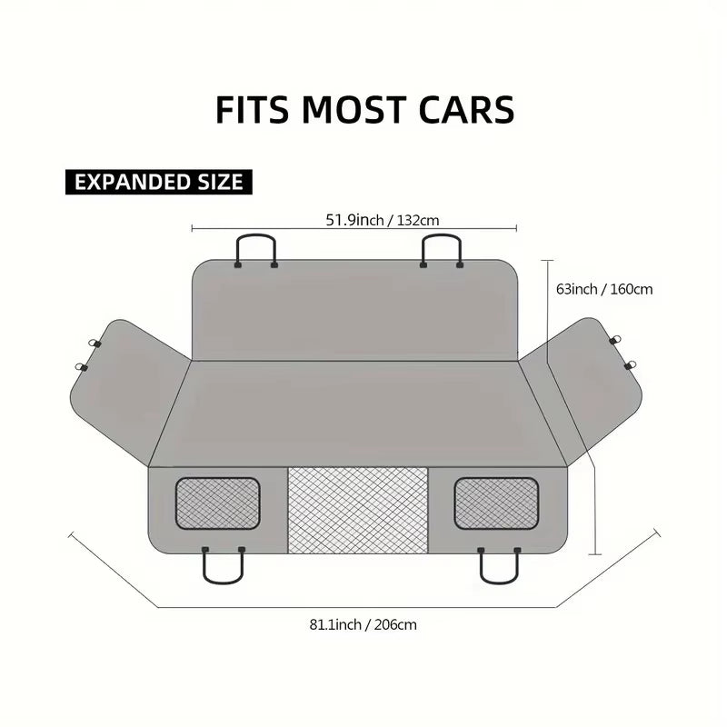 Premium Waterproof Dog Seat Cover - Scratch-Proof and Non-Slip Car Protector for Pets