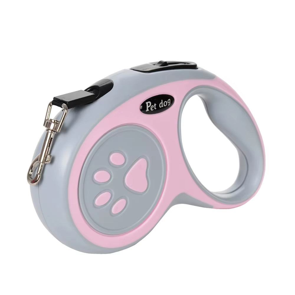 Retractable Nylon Dog Leash - Durable Puppy Footprint Design Perfect for Small to Medium Breeds Like Chihuahuas, Bulldogs, and Pugs