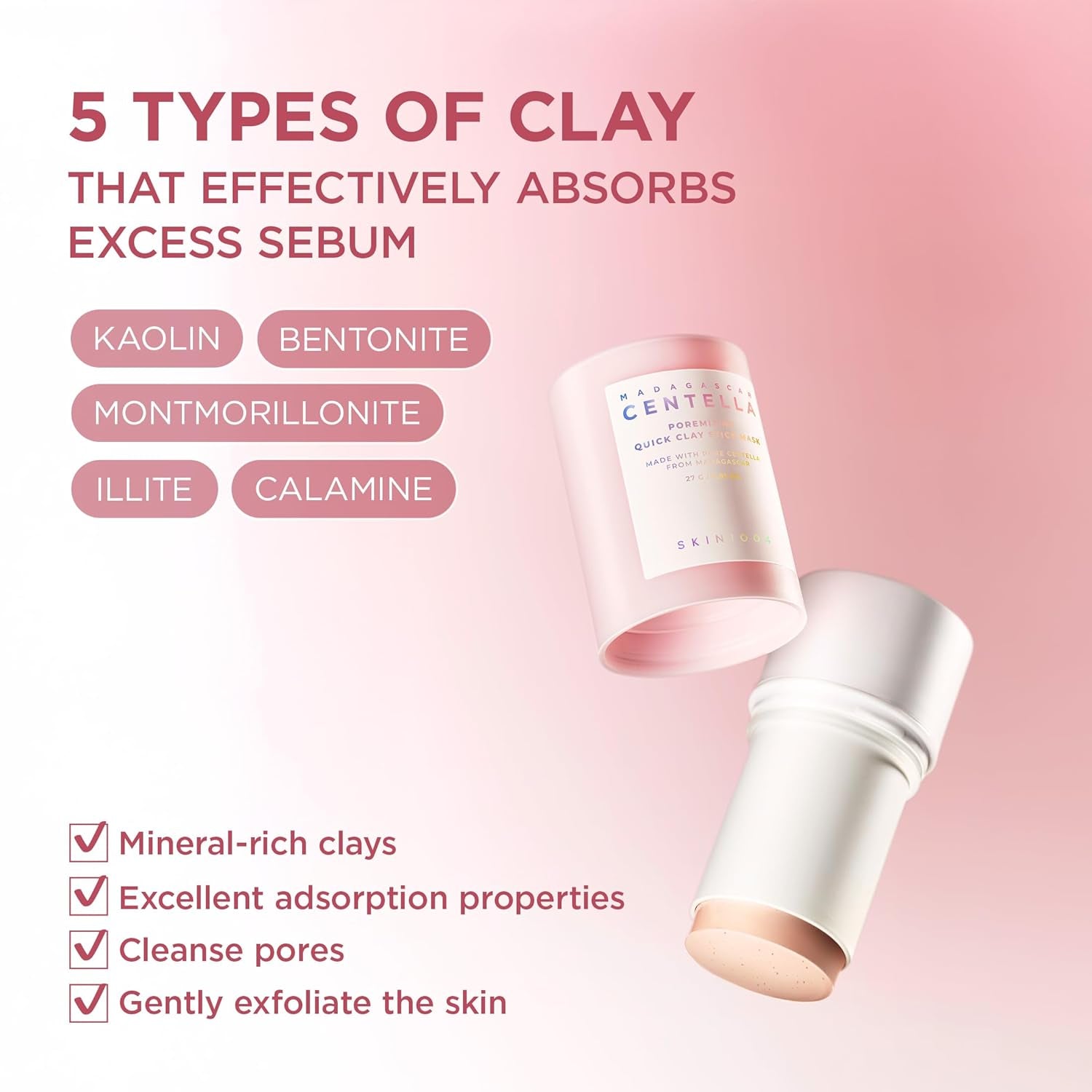 Revitalize Your Skin with the Poremizing Quick Clay Stick Mask - Korean Skincare for Pore Minimizing and Sebum Control, 0.95 Oz