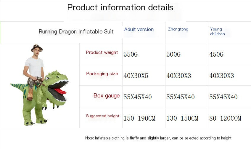 Kids Inflatable T-Rex Costume