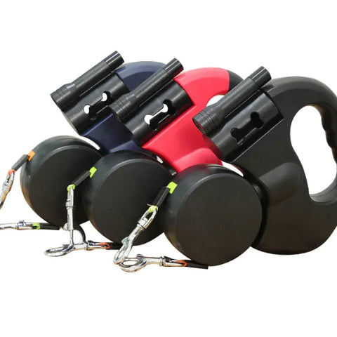 Double Dog Leash for 2 Dogs – Tangle-Free, Adjustable Bungee Dual Leash with Waist Belt for Running & Walking