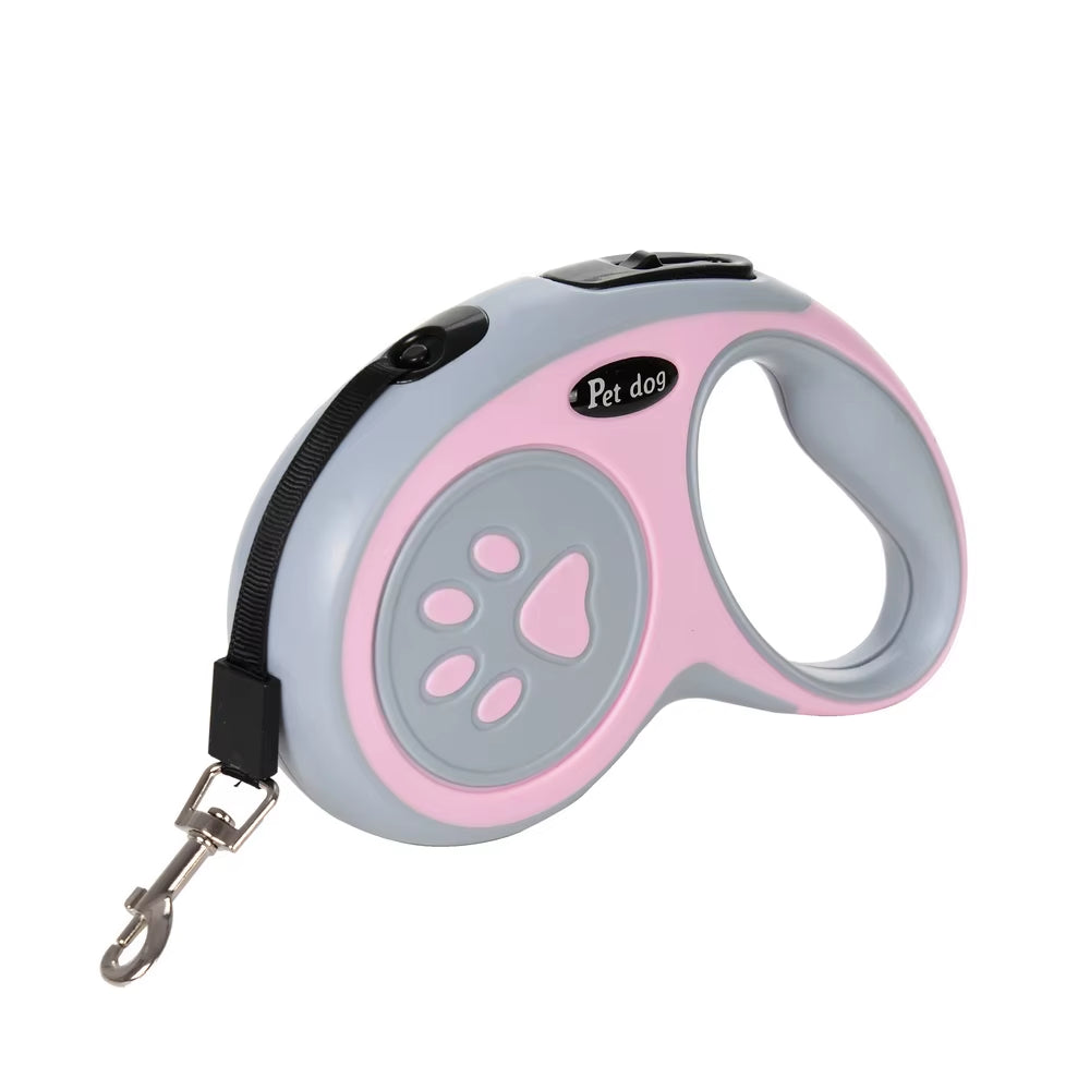Retractable Nylon Dog Leash - Durable Puppy Footprint Design Perfect for Small to Medium Breeds Like Chihuahuas, Bulldogs, and Pugs