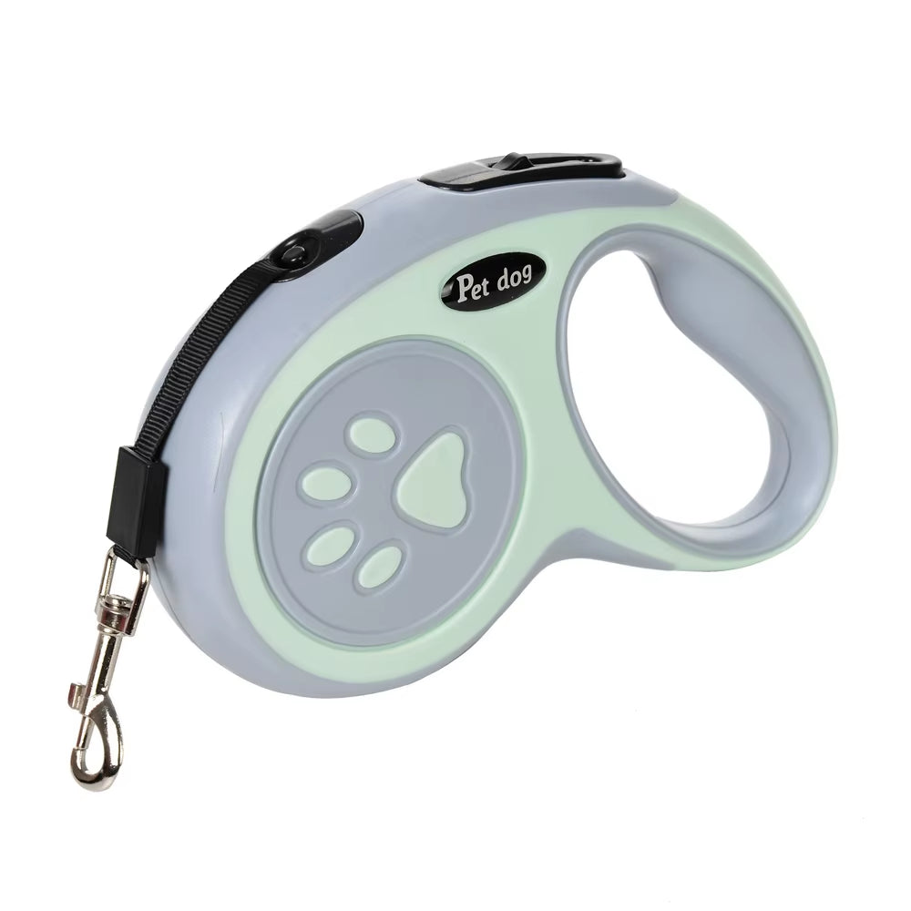 Retractable Nylon Dog Leash - Durable Puppy Footprint Design Perfect for Small to Medium Breeds Like Chihuahuas, Bulldogs, and Pugs