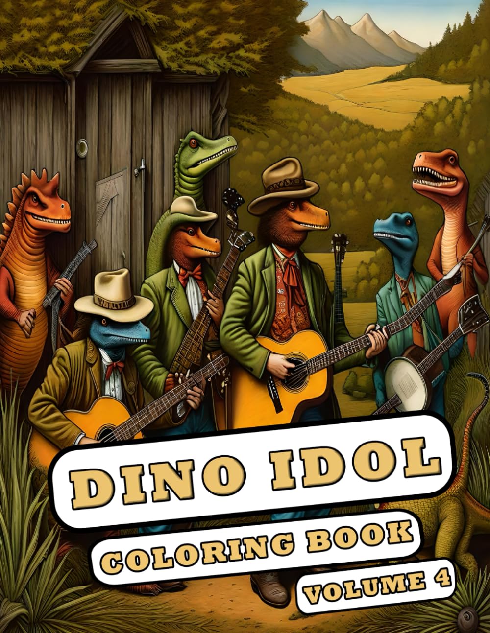 Dino Idol Coloring Book Volume 4: The Prehistoric Talent Show with T. Rex Rockstars and Pterodactyl Pop Stars!