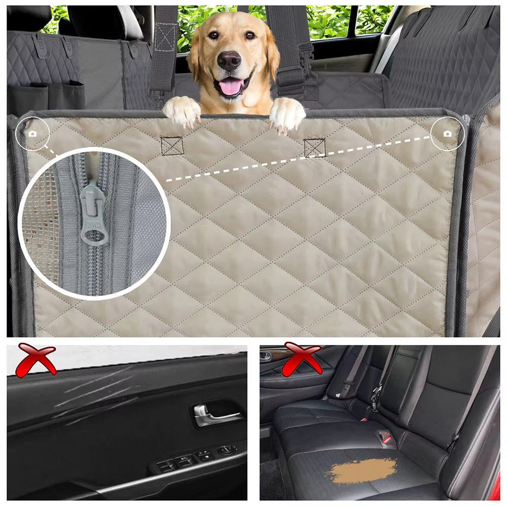 Ultimate Waterproof Dog Car Seat Cover - Safe and Comfortable Travel Hammock for Pets