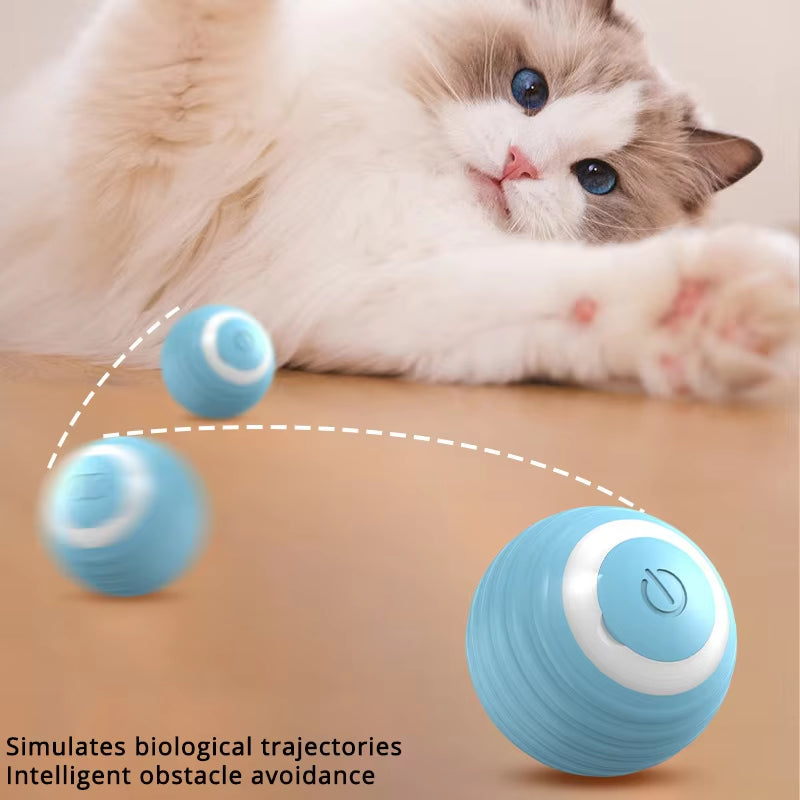 Exciting Smart Interactive Cat Toy Ball - Rechargeable Automatic Moving Pet Game for Indoor Fun!