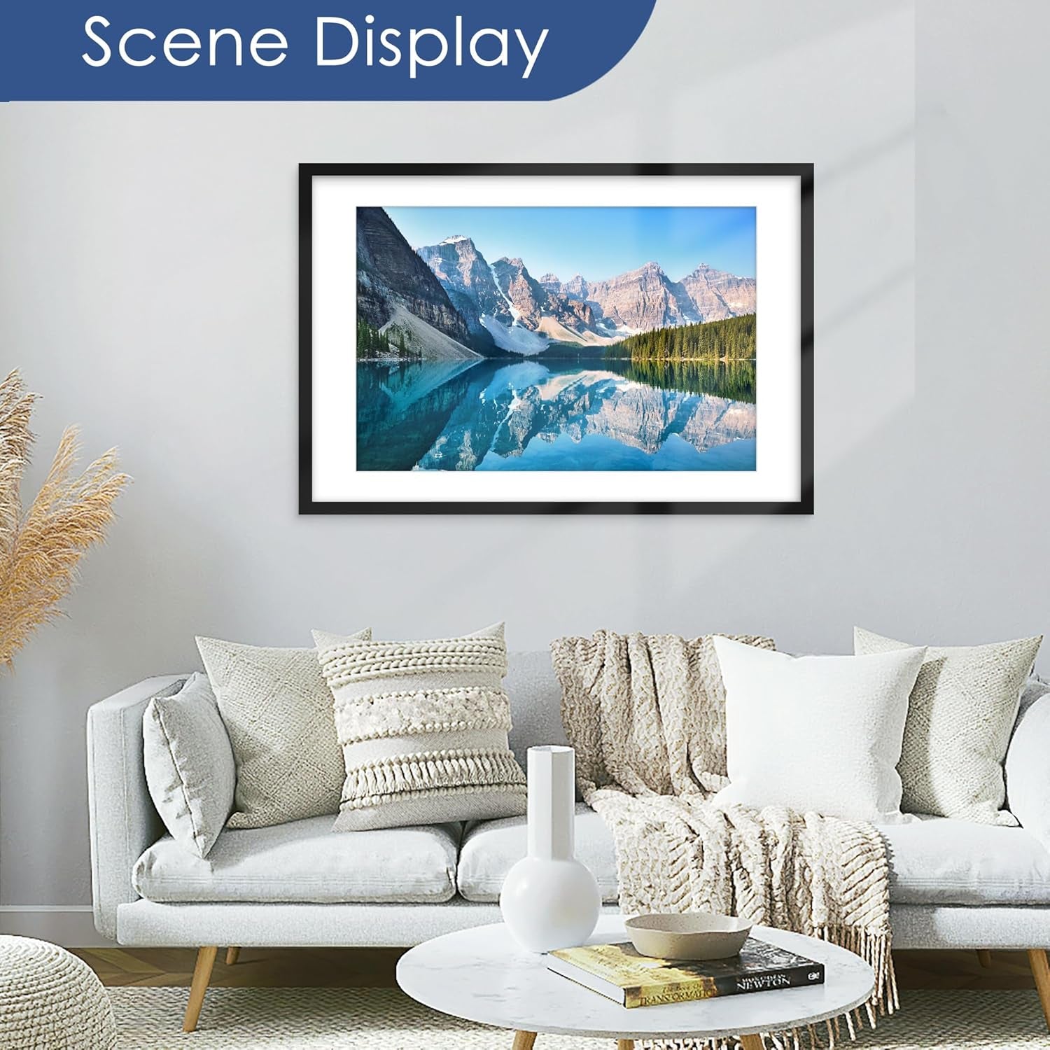 24X36 Poster Frame, Display Pictures 20 X 30 with Mat or 24 X 36 without Mat, Poster Frames 24 X 36 Inches for Wall Mounting Display, Black.