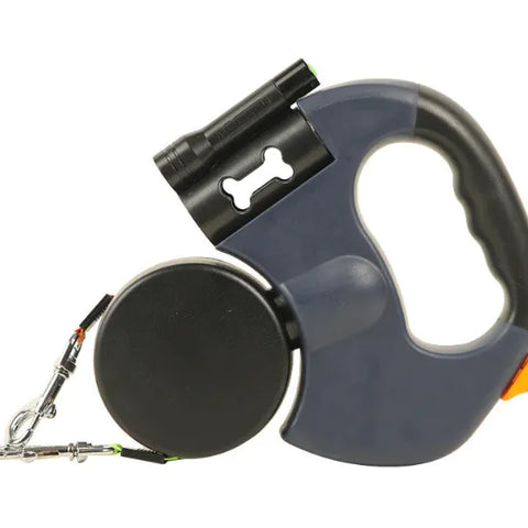 Double Dog Leash for 2 Dogs – Tangle-Free, Adjustable Bungee Dual Leash with Waist Belt for Running & Walking