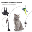 Interactive Cat Teaser Toy – Floral Sucker Wand with Bouncing Butterfly & Leaf for Active Play