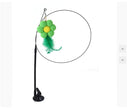 Interactive Cat Teaser Toy – Floral Sucker Wand with Bouncing Butterfly & Leaf for Active Play