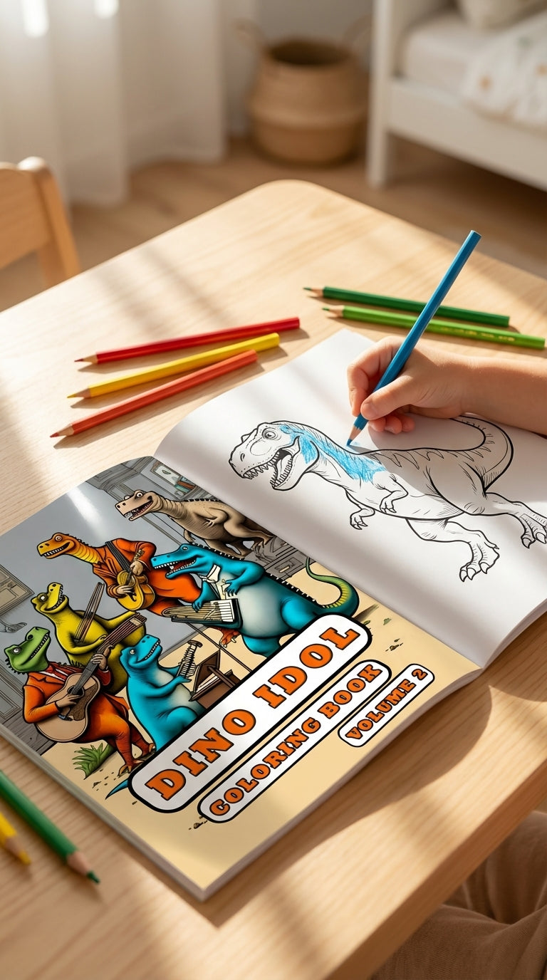 Dino Idol Coloring Book Volume 1: Unleash Your Creativity with a Roaring Talent Show of Dinosaurs!