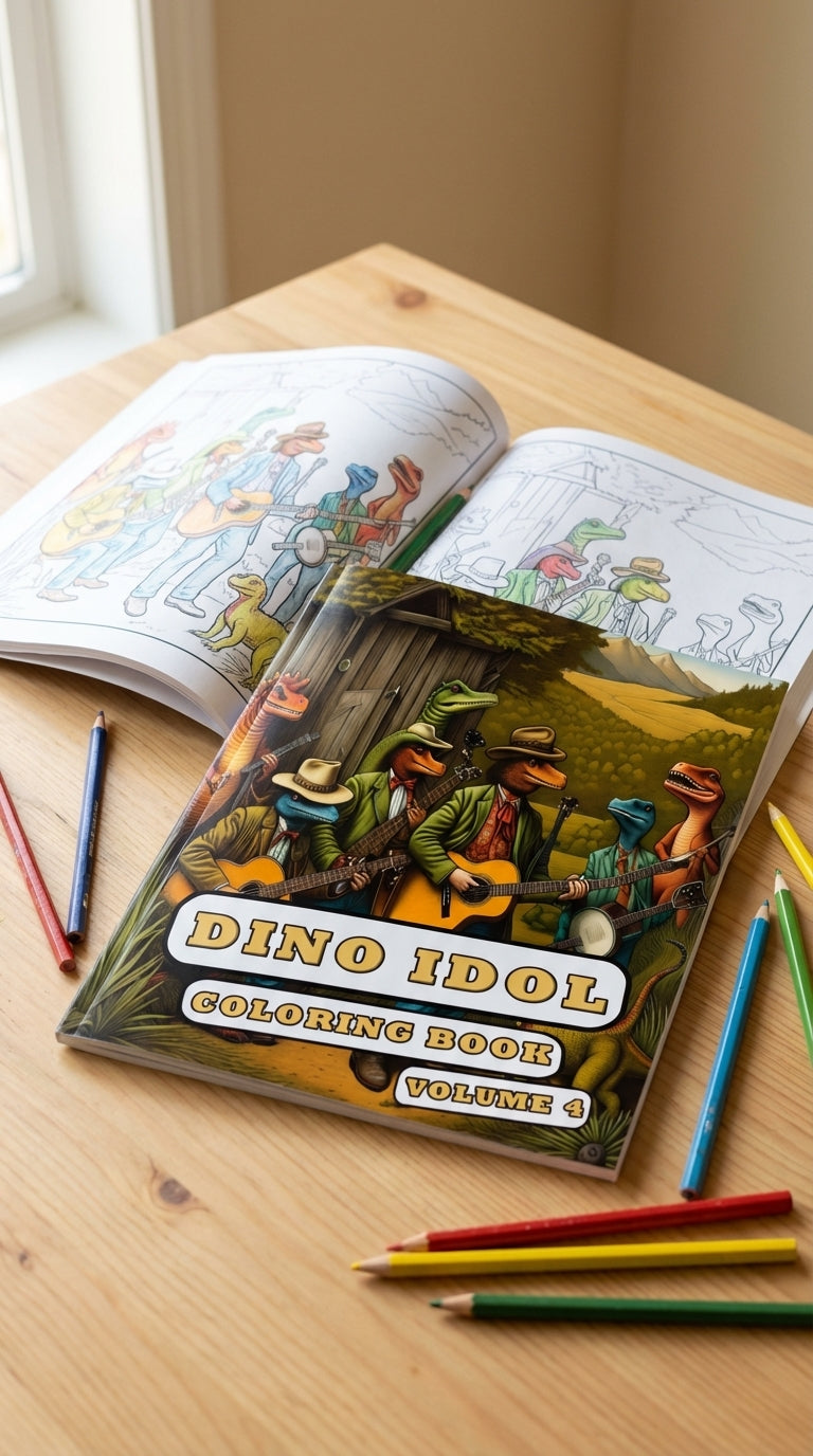 Dino Idol Coloring Book Volume 4: The Prehistoric Talent Show with T. Rex Rockstars and Pterodactyl Pop Stars!