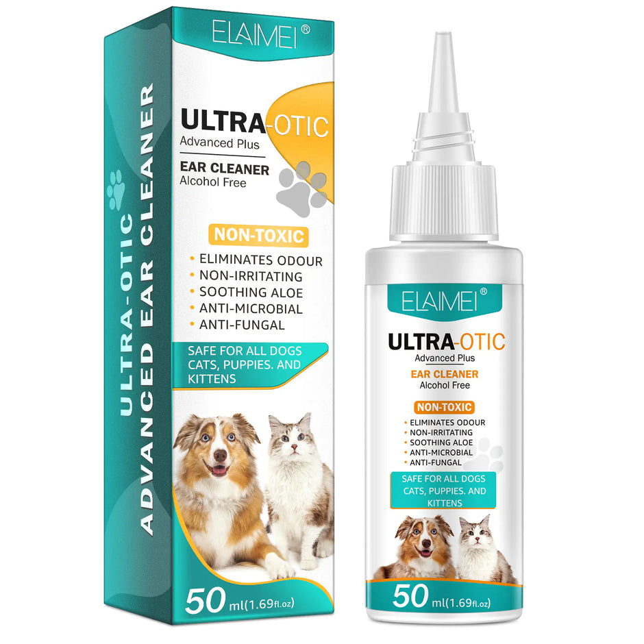 Ultra-Otic Advanced Plus Pet Ear Cleaner – Alcohol-Free, Soothing Formula with Aloe for Dogs, Cats & Puppies