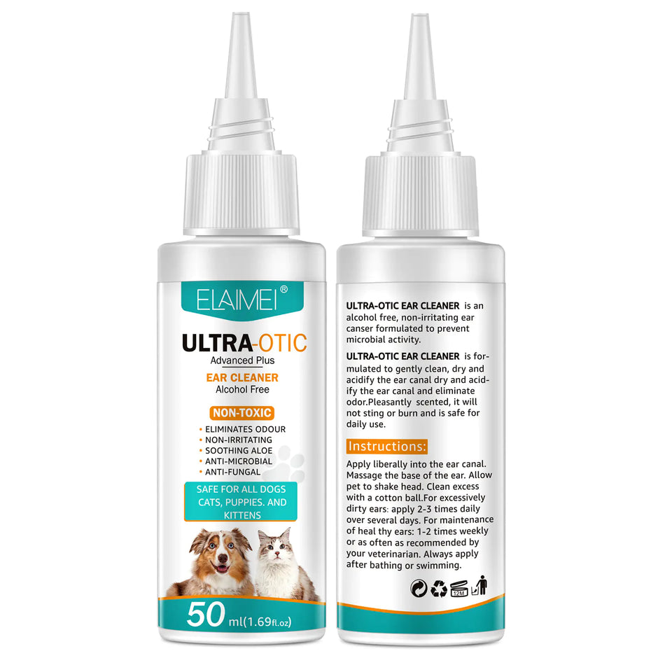Ultra-Otic Advanced Plus Pet Ear Cleaner – Alcohol-Free, Soothing Formula with Aloe for Dogs, Cats & Puppies