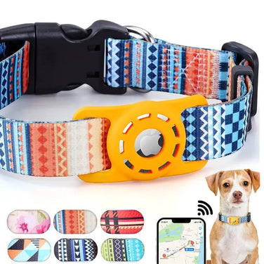 Apple AirTag Collar for Pets – Digital Printing Custom Dog Collar with AirTag Holder for GPS-Free Tracking