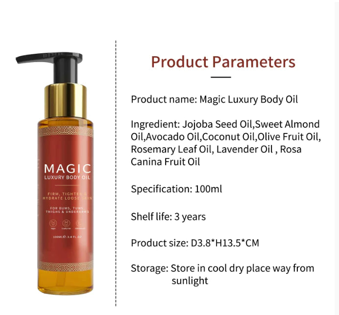 Magic Luxury Body Oil – Silky, Creamy & Incredibly Lightweight Formula for Tender, Glowing Skin