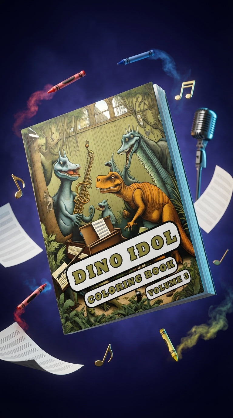 Dino Idol Coloring Book Volume 3: Join the Ultimate Jurassic Talent Show Adventure!