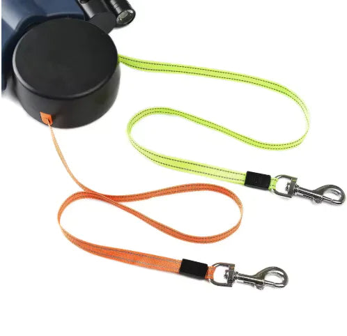 Double Dog Leash for 2 Dogs – Tangle-Free, Adjustable Bungee Dual Leash with Waist Belt for Running & Walking