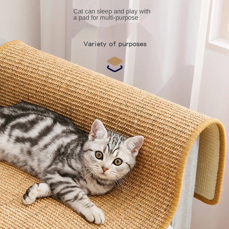 Transform Your Furniture with Our Durable Cat Scratcher Sisal Mat - The Ultimate Nail Sharpening Solution for Cats!