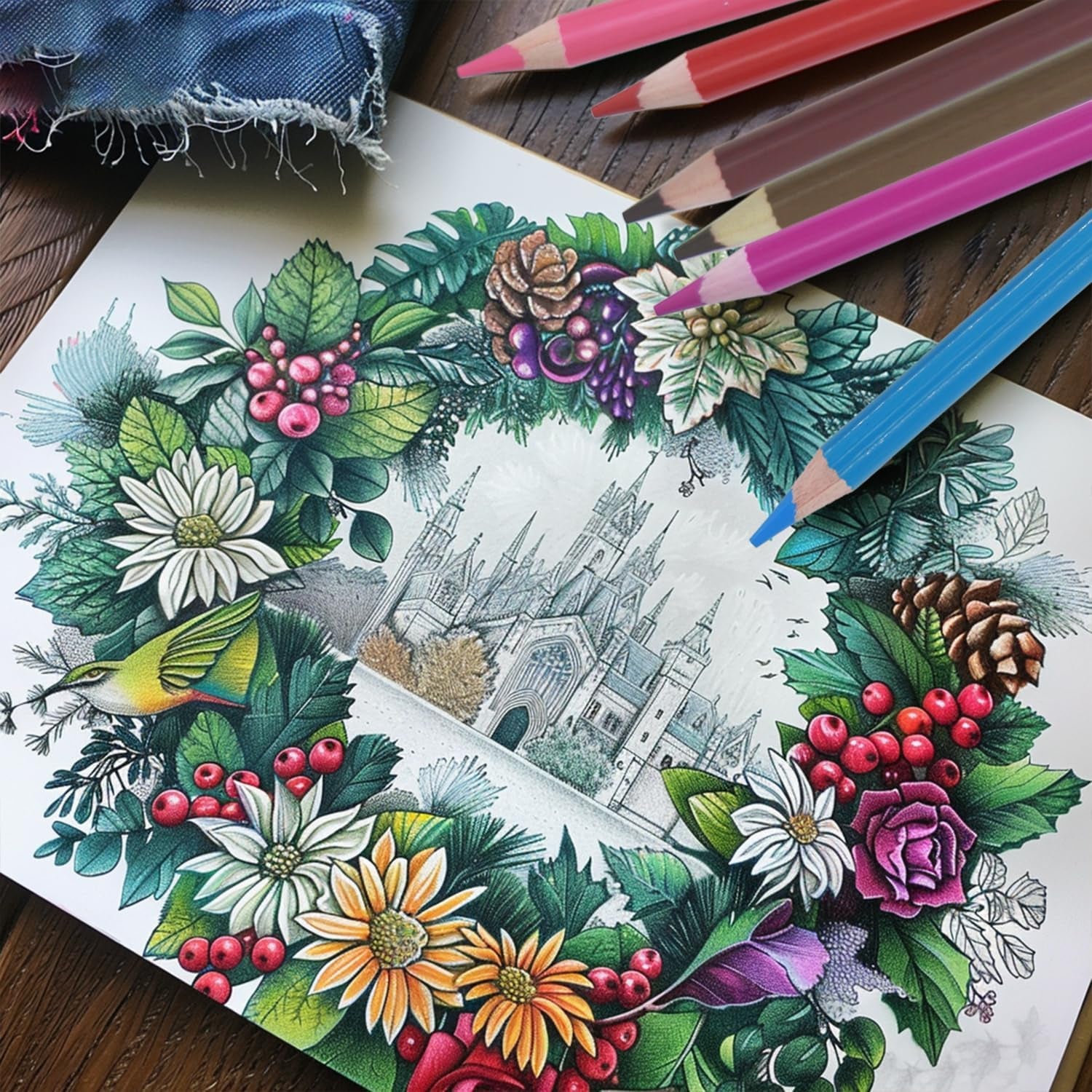 Vibrant 72-Count Colored Pencils Set for Adults - Premium Oil-Based Drawing Pencils for Creative Expression and Stunning Artwork