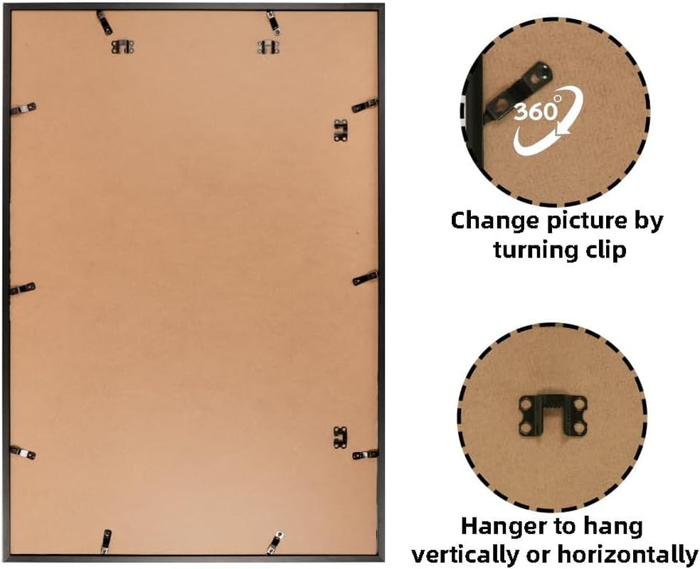 Sleek Black 24x36 Poster Frame - Perfect for Showcasing Your Favorite Artwork and Memories