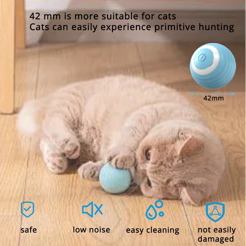 Exciting Smart Interactive Cat Toy Ball - Rechargeable Automatic Moving Pet Game for Indoor Fun!