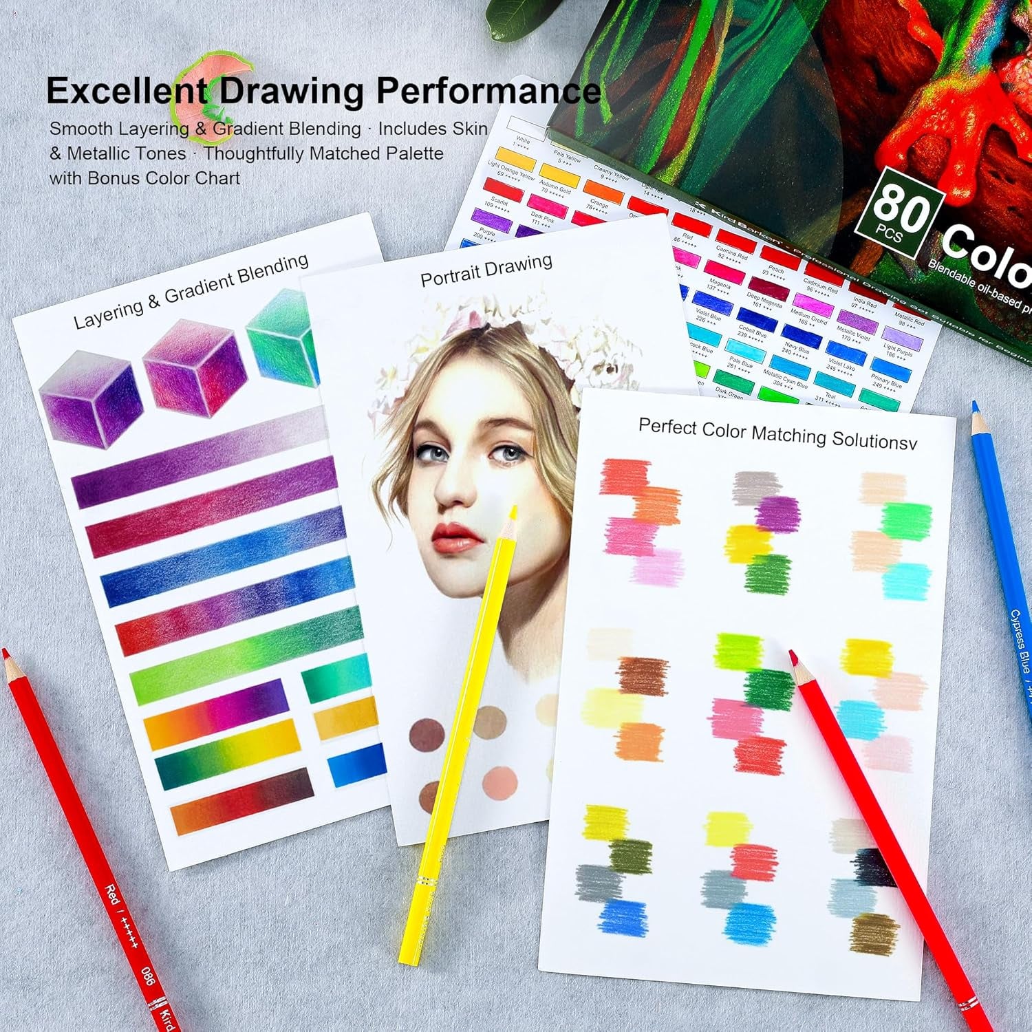 Unleash Your Creativity with 80 Professional Colored Pencils - Perfect for Adult Coloring Books and Artistic Expression