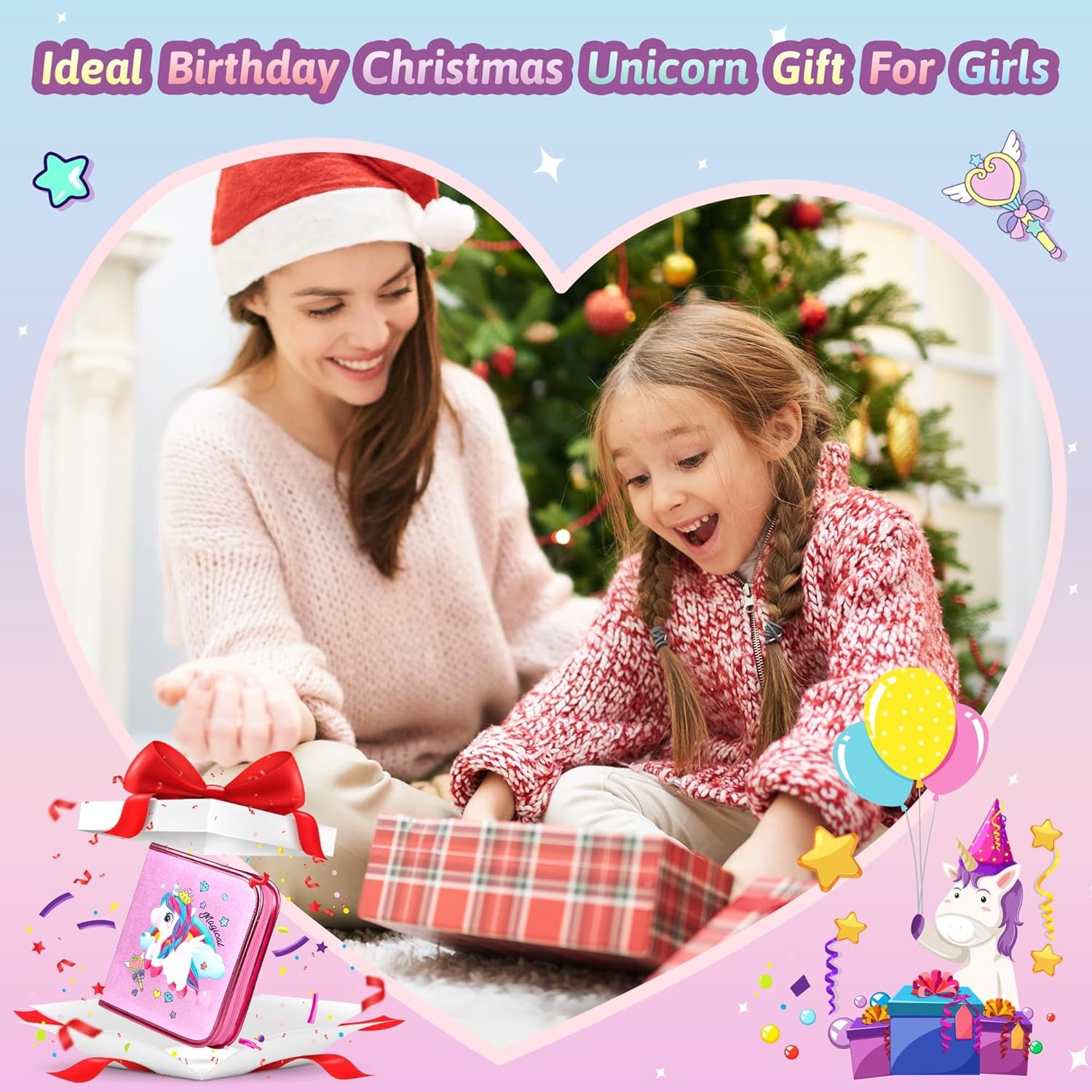 Unicorn Fruit Scented Markers Set - 56-Piece Art Supplies for Kids Aged 4-12, Perfect Birthday Gifts for Creative Girls!