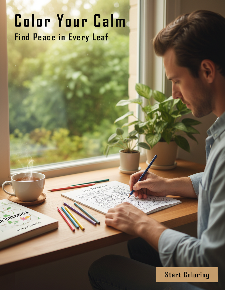 Discover Tranquility with The Garden Within: A Meditative Plant Coloring Experience for Mindfulness and Creativity