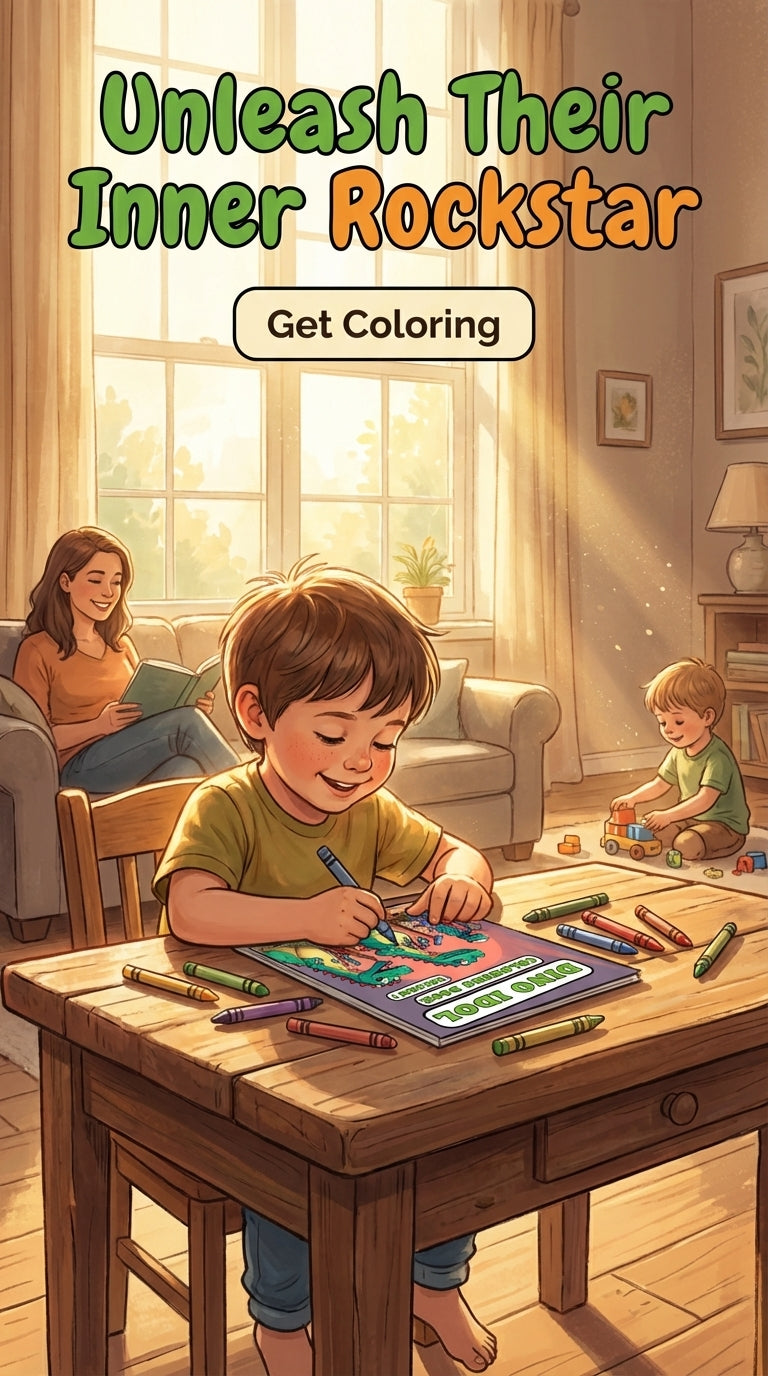 Dino Idol Coloring Book Volume 1: Unleash Your Creativity with a Roaring Talent Show of Dinosaurs!