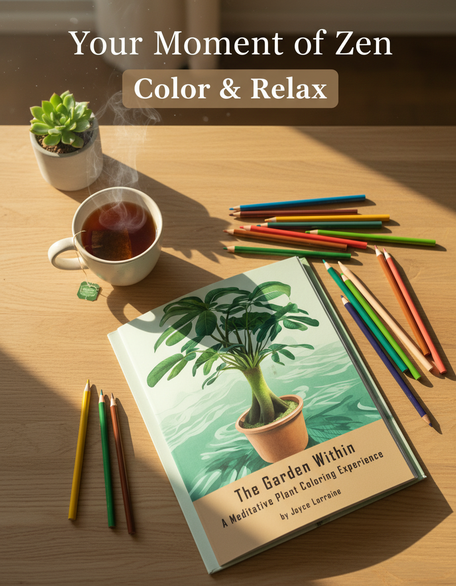 Discover Tranquility with The Garden Within: A Meditative Plant Coloring Experience for Mindfulness and Creativity