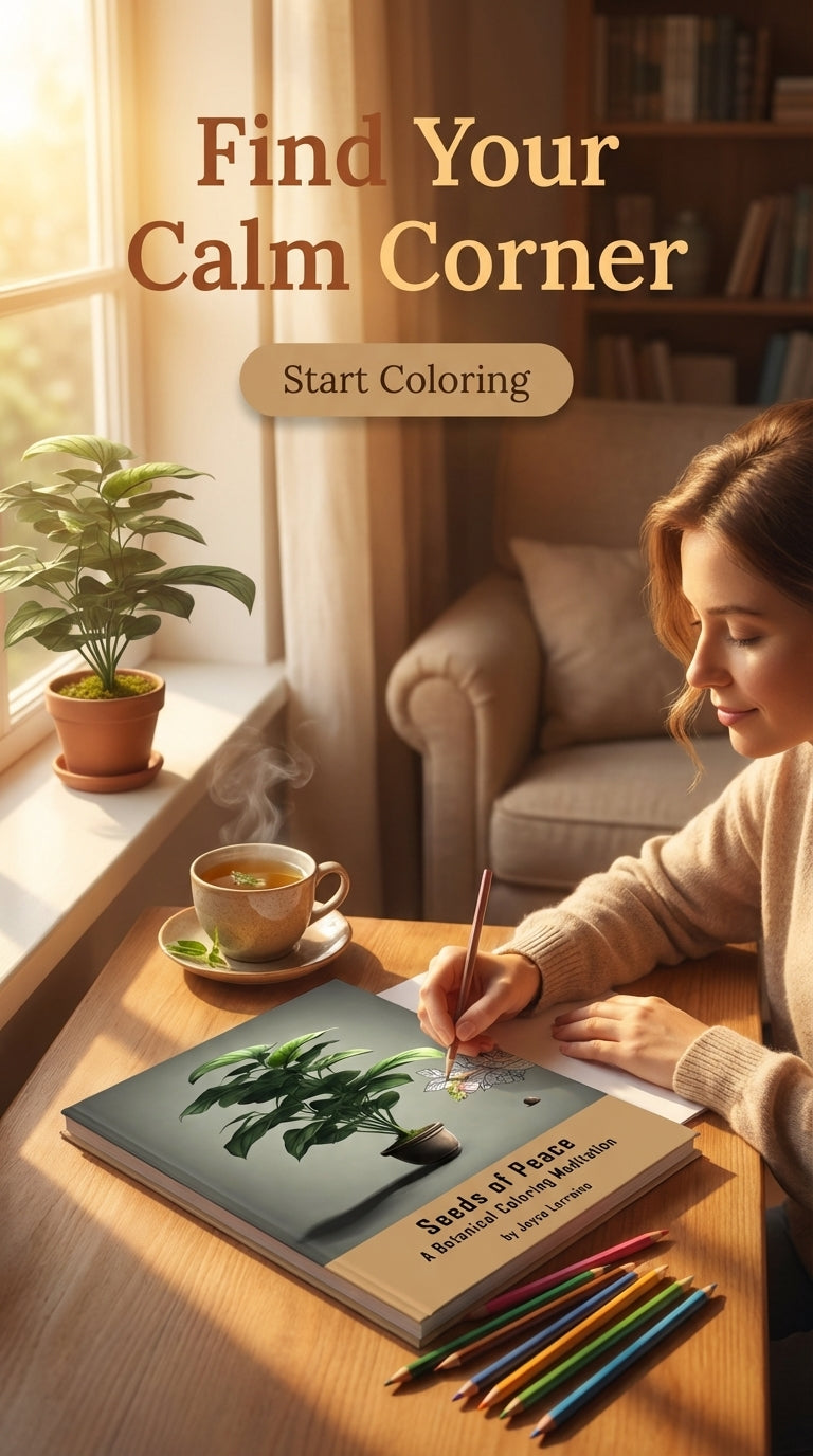 Seeds of Peace: A Relaxing Botanical Coloring Journey for Mindfulness and Creativity