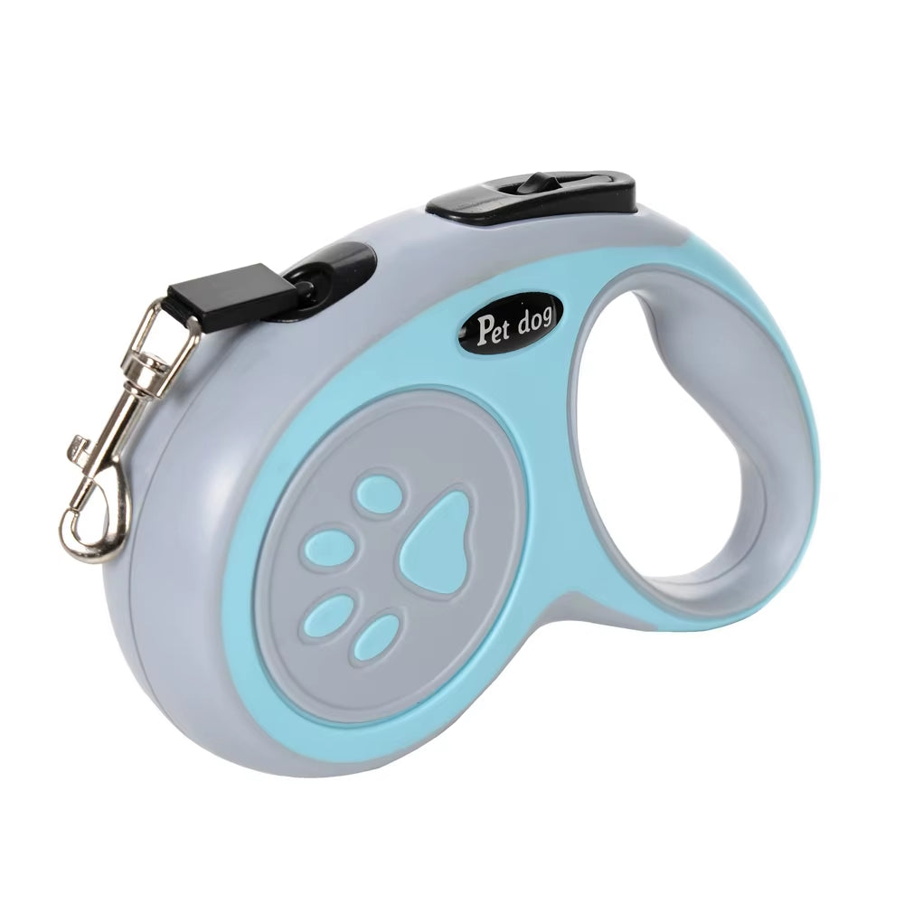 Retractable Nylon Dog Leash - Durable Puppy Footprint Design Perfect for Small to Medium Breeds Like Chihuahuas, Bulldogs, and Pugs