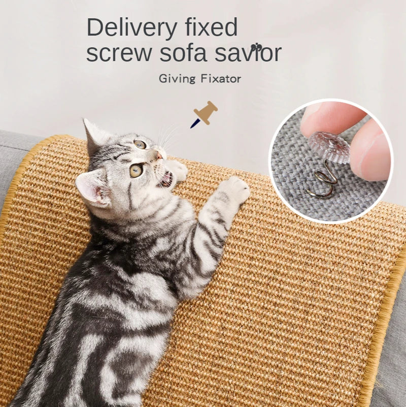 Transform Your Furniture with Our Durable Cat Scratcher Sisal Mat - The Ultimate Nail Sharpening Solution for Cats!