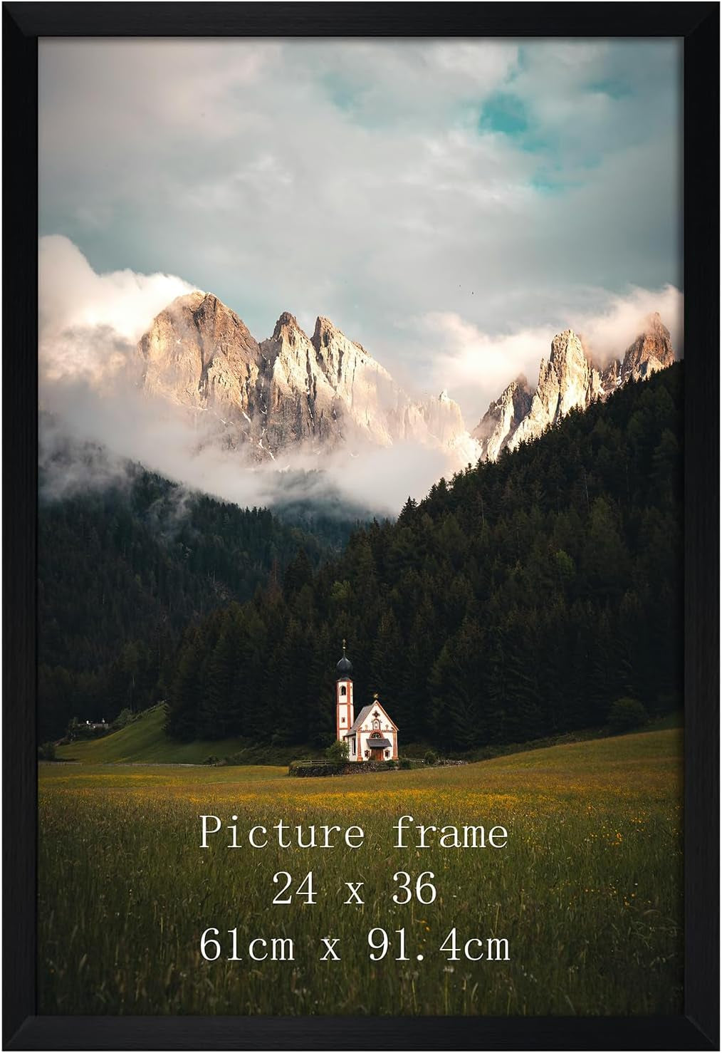 Sleek Black 24x36 Poster Frame - Perfect for Showcasing Your Favorite Artwork and Memories