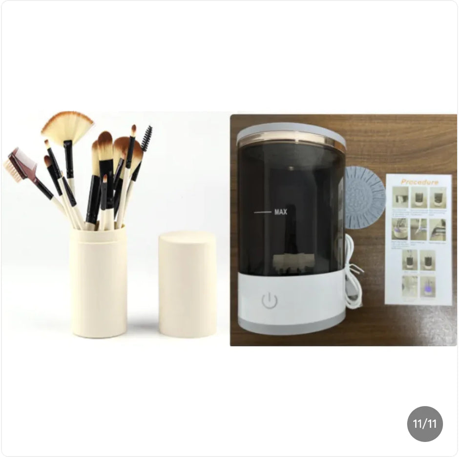 MAX Pro Ultrasonic Makeup Brush Cleaner Machine – Automatic Deep Clean & Sanitize Station for Brushes & Sponges