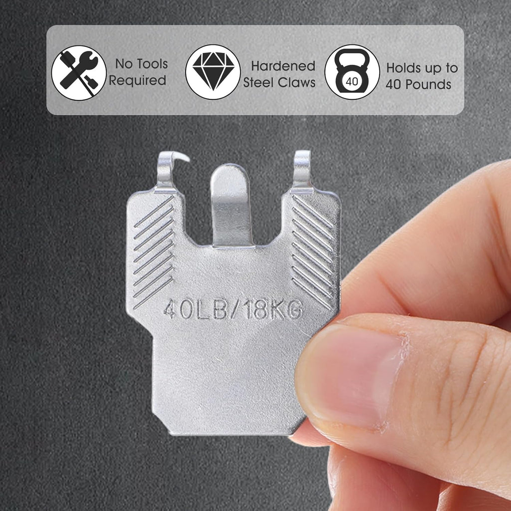 Transform Your Walls with 15 PCS Heavy-Duty 40Lb Claw Hangers - Effortless, Damage-Free Installation for Pictures, Mirrors, and Art!