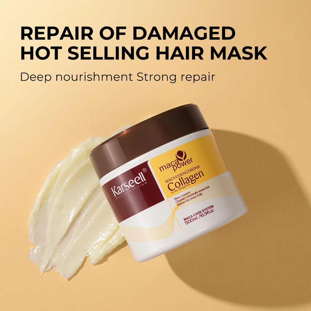 Revitalize Your Hair with Karseell Collagen Deep Repair Hair Mask & Argan Oil Serum Combo - Perfect for All Hair Types!