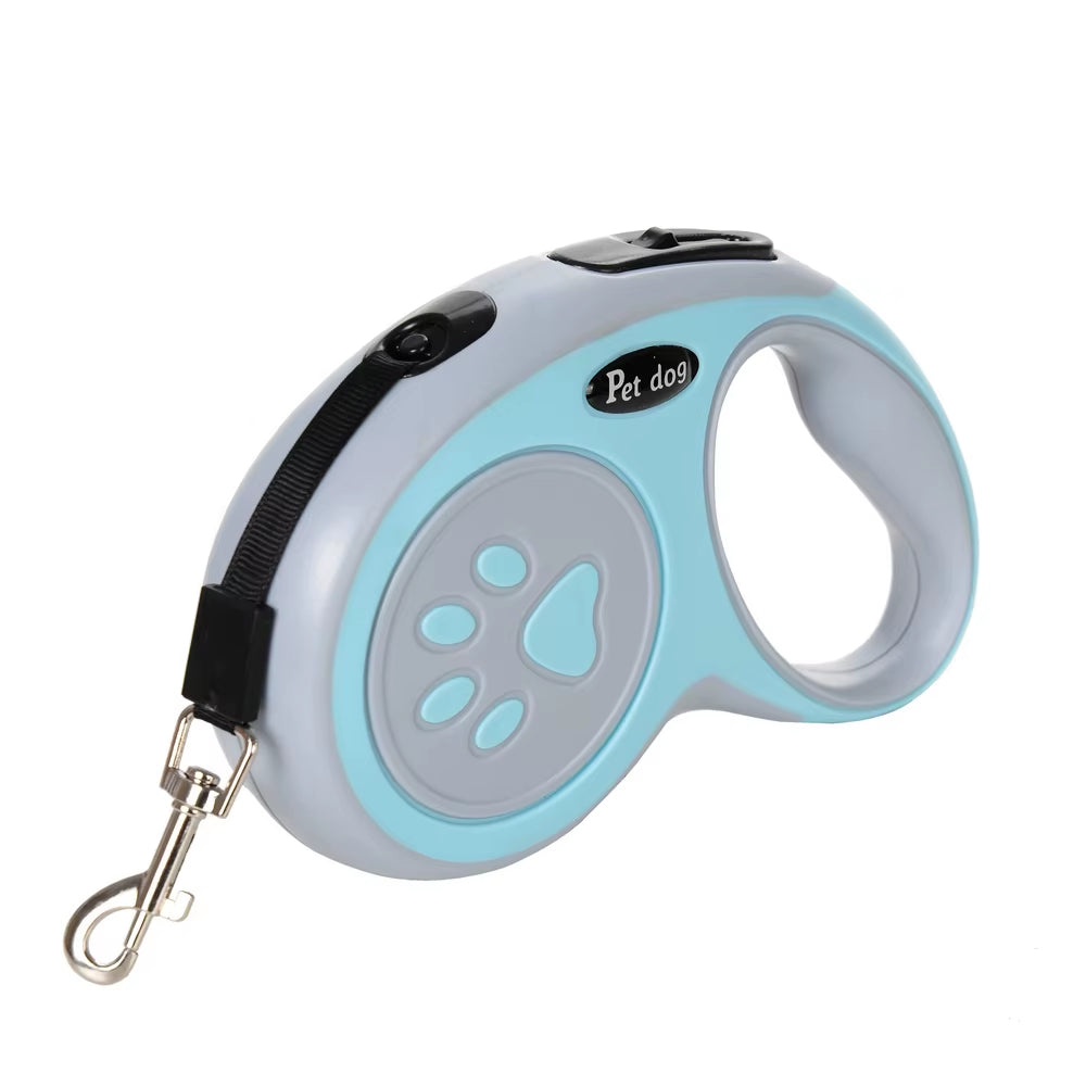 Retractable Nylon Dog Leash - Durable Puppy Footprint Design Perfect for Small to Medium Breeds Like Chihuahuas, Bulldogs, and Pugs