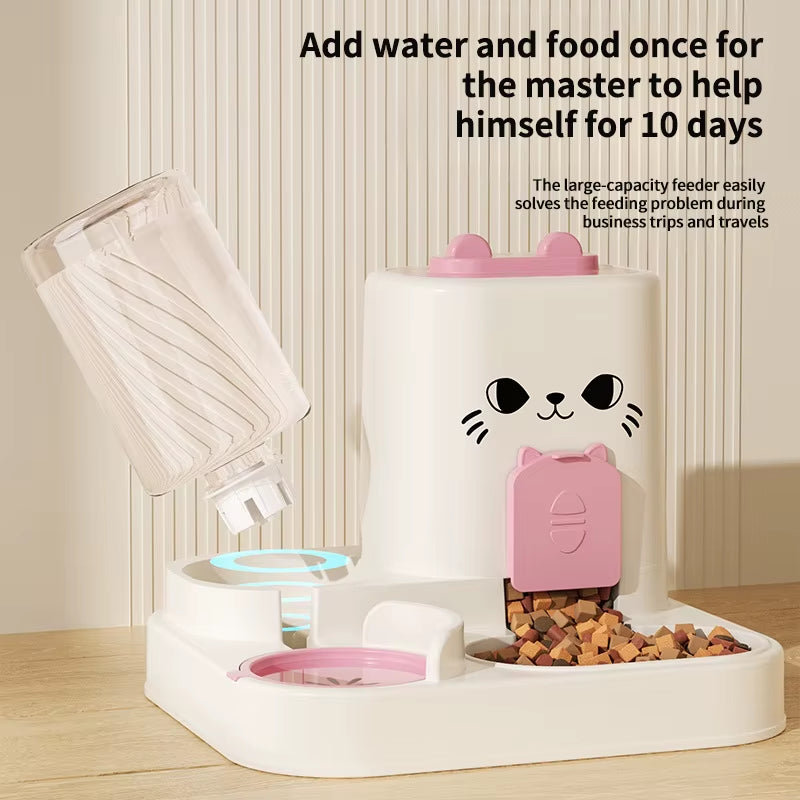 Large-Capacity Two-In-One Pet Feeding Drinking and Water Dispenser Automatic Pet Supplies