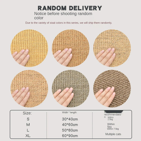 Transform Your Furniture with Our Durable Cat Scratcher Sisal Mat - The Ultimate Nail Sharpening Solution for Cats!