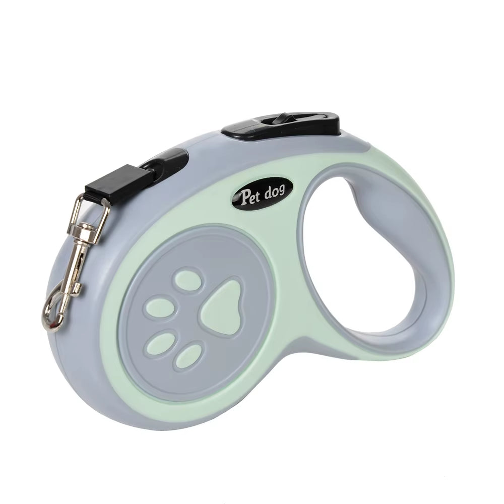 Retractable Nylon Dog Leash - Durable Puppy Footprint Design Perfect for Small to Medium Breeds Like Chihuahuas, Bulldogs, and Pugs
