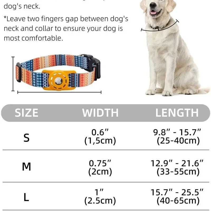 Apple AirTag Collar for Pets – Digital Printing Custom Dog Collar with AirTag Holder for GPS-Free Tracking