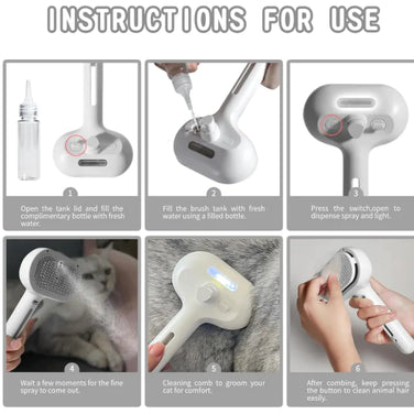 FlexGroom Self-Cleaning Pet Hair Spray Brush – The 2-in-1 Deshedding & Detangling Solution