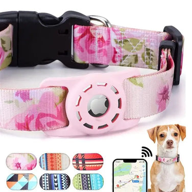 Apple AirTag Collar for Pets – Digital Printing Custom Dog Collar with AirTag Holder for GPS-Free Tracking